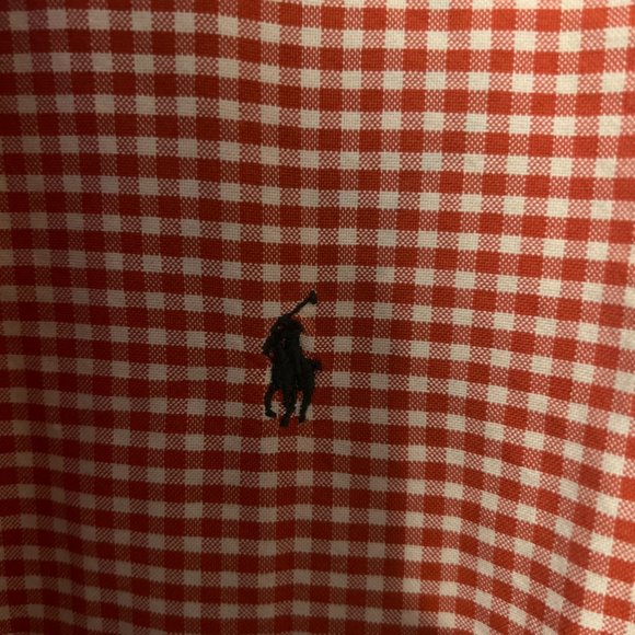 Ralph Lauren Shirt Mens Large Orange Checked Long Sleeve Button Up - Picture 3 of 4